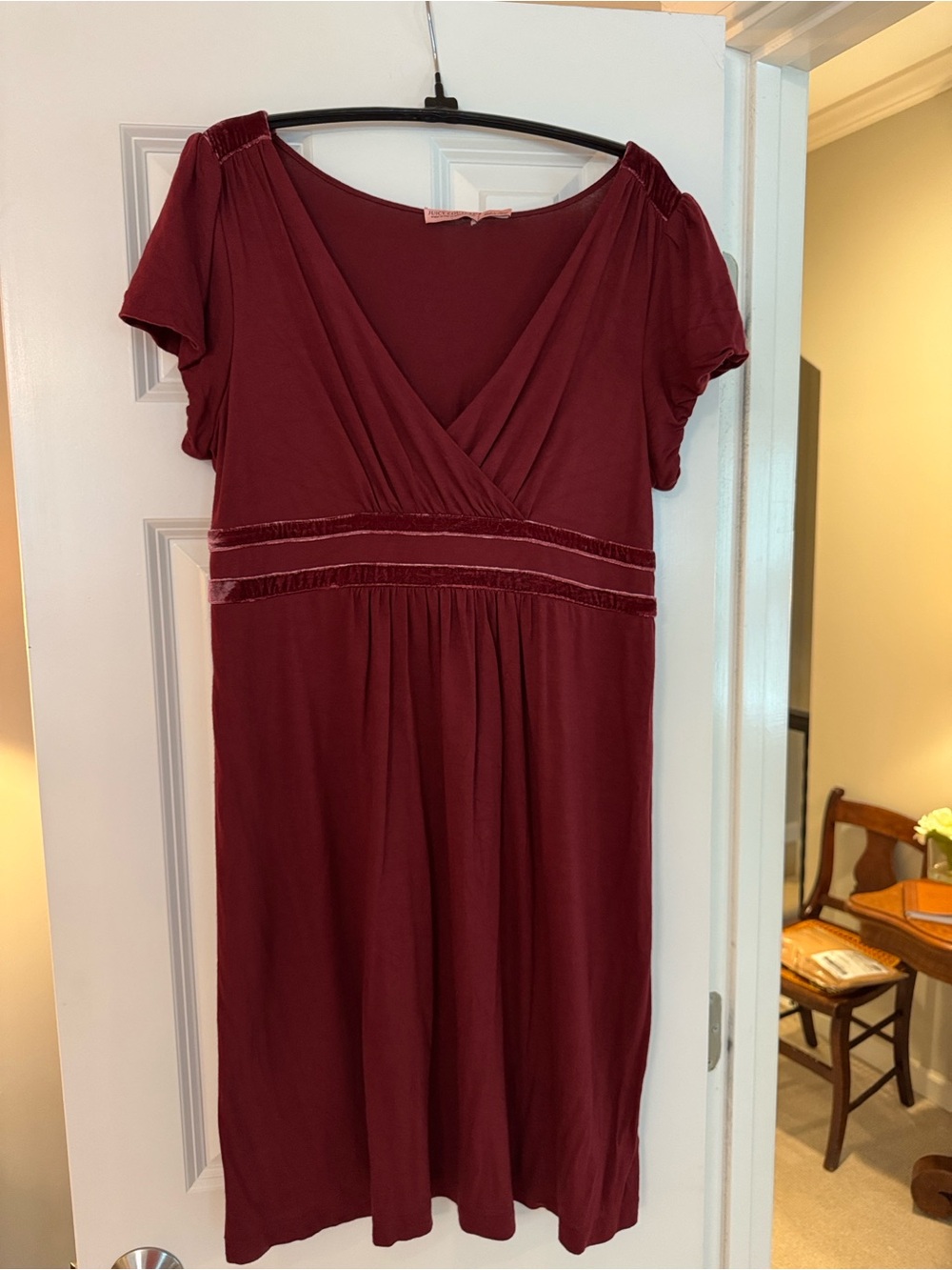 Juicy Couture Plum Purple-Wine Short Sleeve Maxi Dress